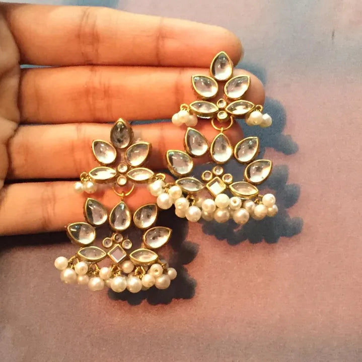 Customized Handmade Kundan jhumka earrings | Stylish and elegant earrings for girls and women fashion.